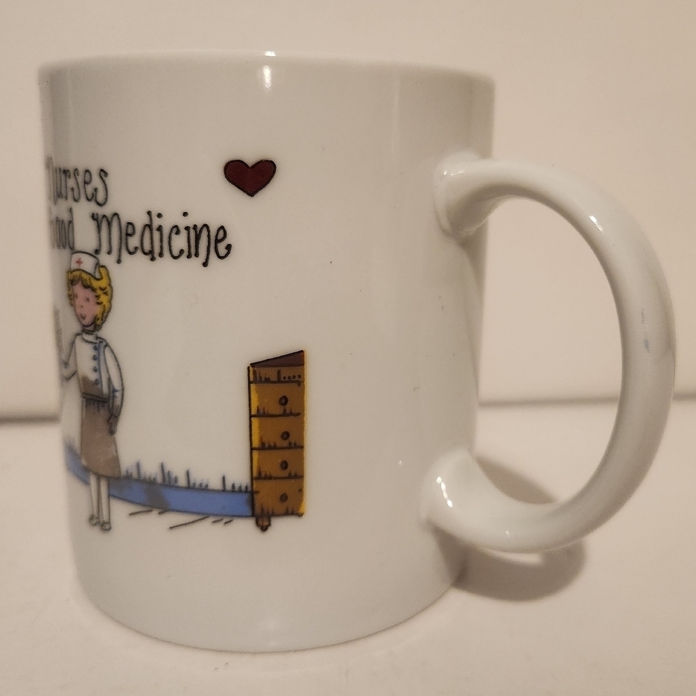 Vintage 1984 Touchstone Mugs “Nurses are good medicine” Misprint to the Nurse - Picture 2 of 12